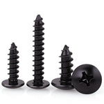 20-200pcs Black Carbon Steel Phillips Truss Head Screw M2.3 M2.6 M3 M3.5 M4 M5 M6 Cross Recessed Flat Head Self-Tapping Screws