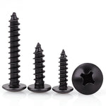 20-200pcs Black Carbon Steel Phillips Truss Head Screw M2.3 M2.6 M3 M3.5 M4 M5 M6 Cross Recessed Flat Head Self-Tapping Screws